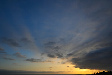Fototapeta na wymiar Dramatic Sunset Sky over Twin Points, Laguna Beach