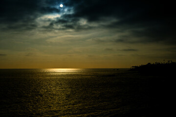 Sun lit spot on the ocean off Twin Points in Laguna Beach.