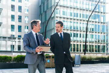 Business people meeting in a business park
