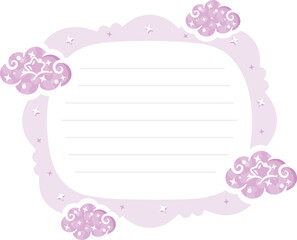 cloud frame note letter with pastel coloring for writing