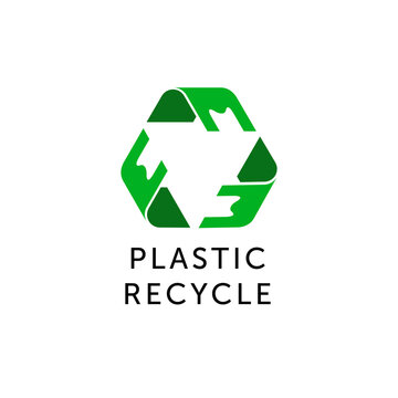 plastic recycle vector premium logo