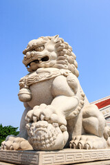 stone lion statue