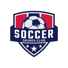 Soccer football badge logo. Sport team identity vector illustrations isolated on white background.