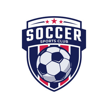 Soccer football badge logo. Sport team identity vector illustrations isolated on white background.