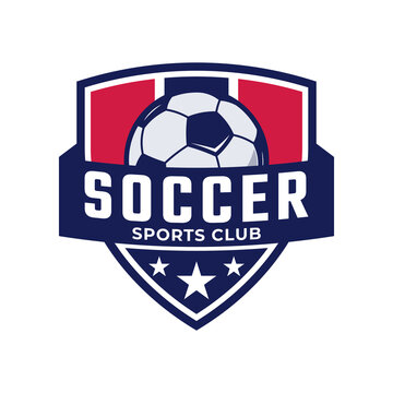 Soccer football badge logo. Sport team identity vector illustrations isolated on white background.