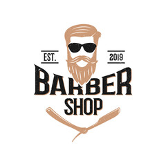 Barber Shop Vintage Element Style logo design