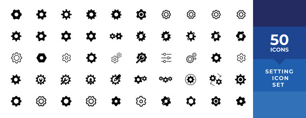 settings icon in different style vector illustration. two colored and black settings vector icons designed in filled, outline, line and stroke style can be used for web, mobile, ui