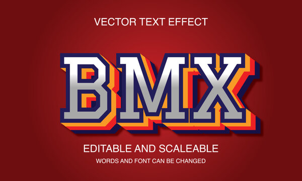 BMX Editable 3D text style effect vector template