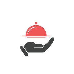 Tray on the hand icons  symbol vector elements for infographic web