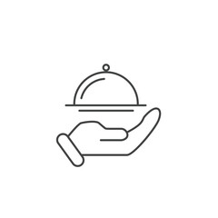 Tray on the hand icons  symbol vector elements for infographic web