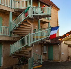 France flag on the External spiral staircase