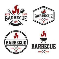 A pack of vintage retro barbecue logo Premium