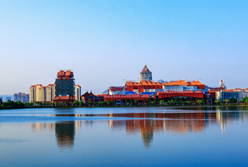 Fototapeta na wymiar Architectural landscape of Xiamen, China.