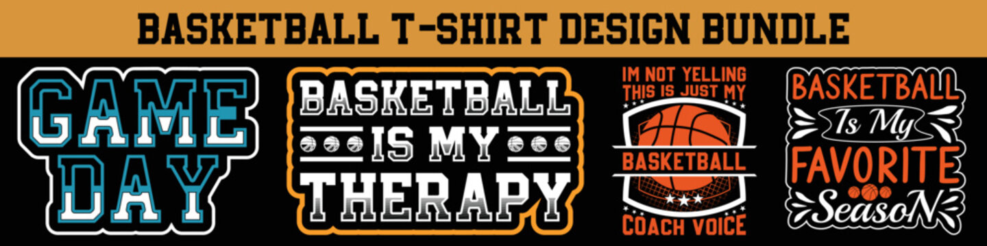 Basketball T-Shirt Designs Bundle Sports Apparel, vector poster, Playoffs Shirt, basketball tshirt design, Basketball Lover, Finals Shirt, template