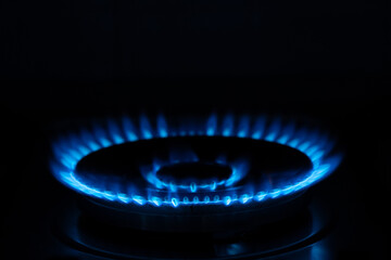 Natural Gas on the stove - 526147233
