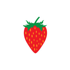 Strawberry fruit icon logo, vector design