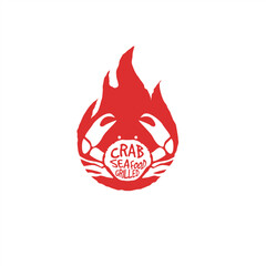 simple grilled crab logo for your restaurant