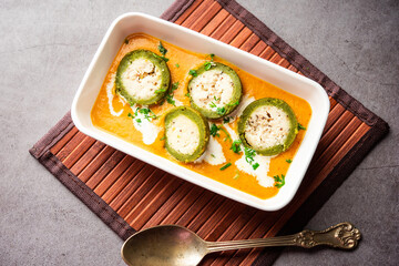 Shaam Savera is a spinach kofta curry where stuffing is made from paneer and the kofta made from spinach