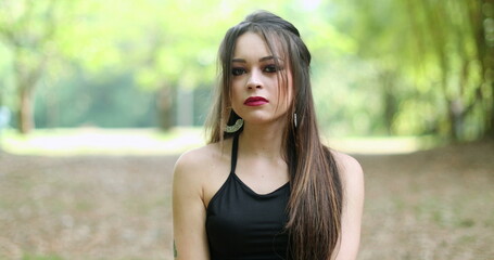 Angry young woman pointing finger to camera, upset unhappy girl shaking head rejecting