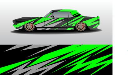 vector line racing car sticker design