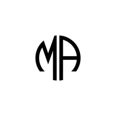 ma circle logo vector design