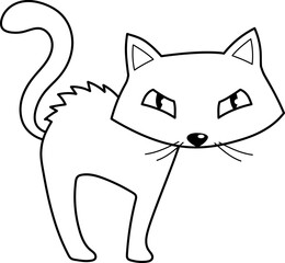 Halloween angry cat, clipart