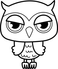 Halloween angry owl, clipart