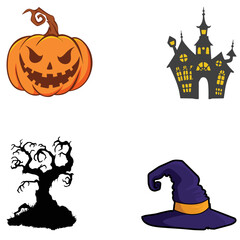 Happy halloween elements