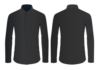 Black  long sleeve shirt. vector illustration