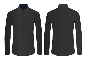 Naklejka premium Black long sleeve shirt. vector illustration