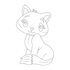 cat coloring page for kids cute animal design and a unique collection of  coloring book 