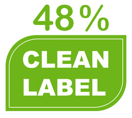 48% pure percentage label