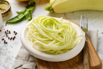 gluten-free zucchini spaghetti on a plate