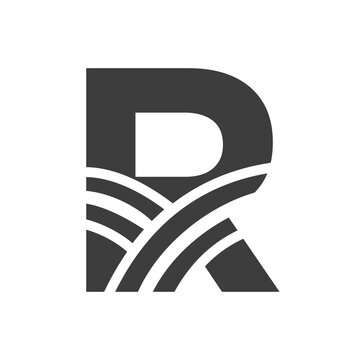 Agriculture Logo On Letter R Concept. Farm Logo Based on Alphabet for Bakery, Bread, Pastry, Home Industries Business Identity