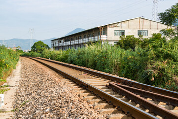 Fototapeta na wymiar railway in the countryside