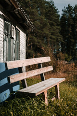 bench near the house
