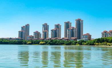 Fototapeta premium country skyline with river