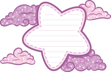 sticky star note letter with pastel coloring for writing