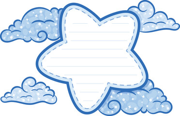 sticky star note letter with pastel coloring for writing