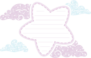 sticky star note letter with pastel coloring for writing