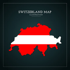 3D Switzerland Map Vector Illustration