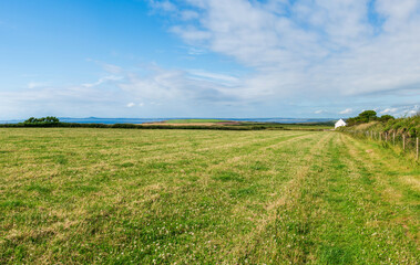 View of countryside in rural Pembrokshire near Marloes, Wales