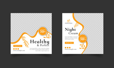 Fototapeta premium beauty spa night cream social media post for spa business promotion banner post layout. 