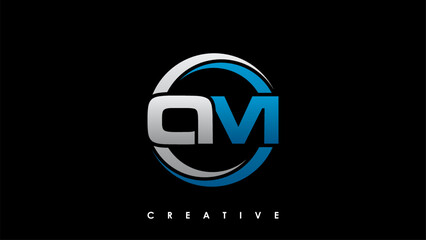 OM Letter Initial Logo Design Template Vector Illustration - obrazy, fototapety, plakaty