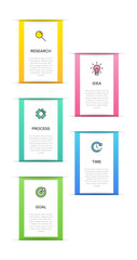 Vertical infographic design with icons and 5 options or steps. Thin line. Infographics business concept. Can be used for info graphics, flow charts, presentations, mobile web sites, printed materials.