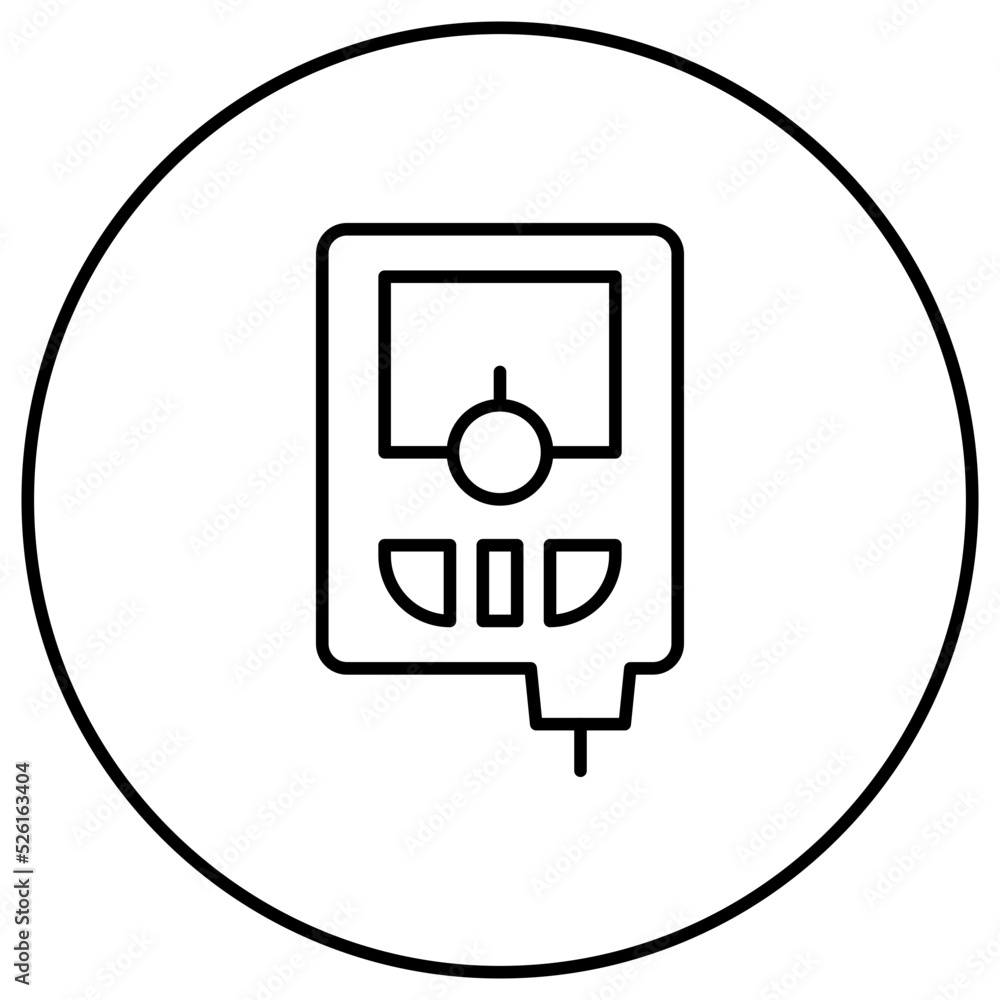 Poster tester machine line icon