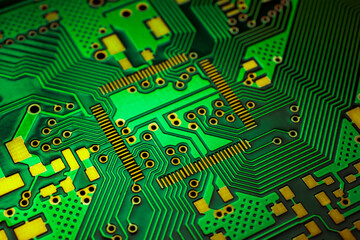 a printed circuit board in blue