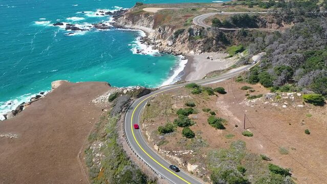 Red 2022 Corvette on Highway One_Ver2