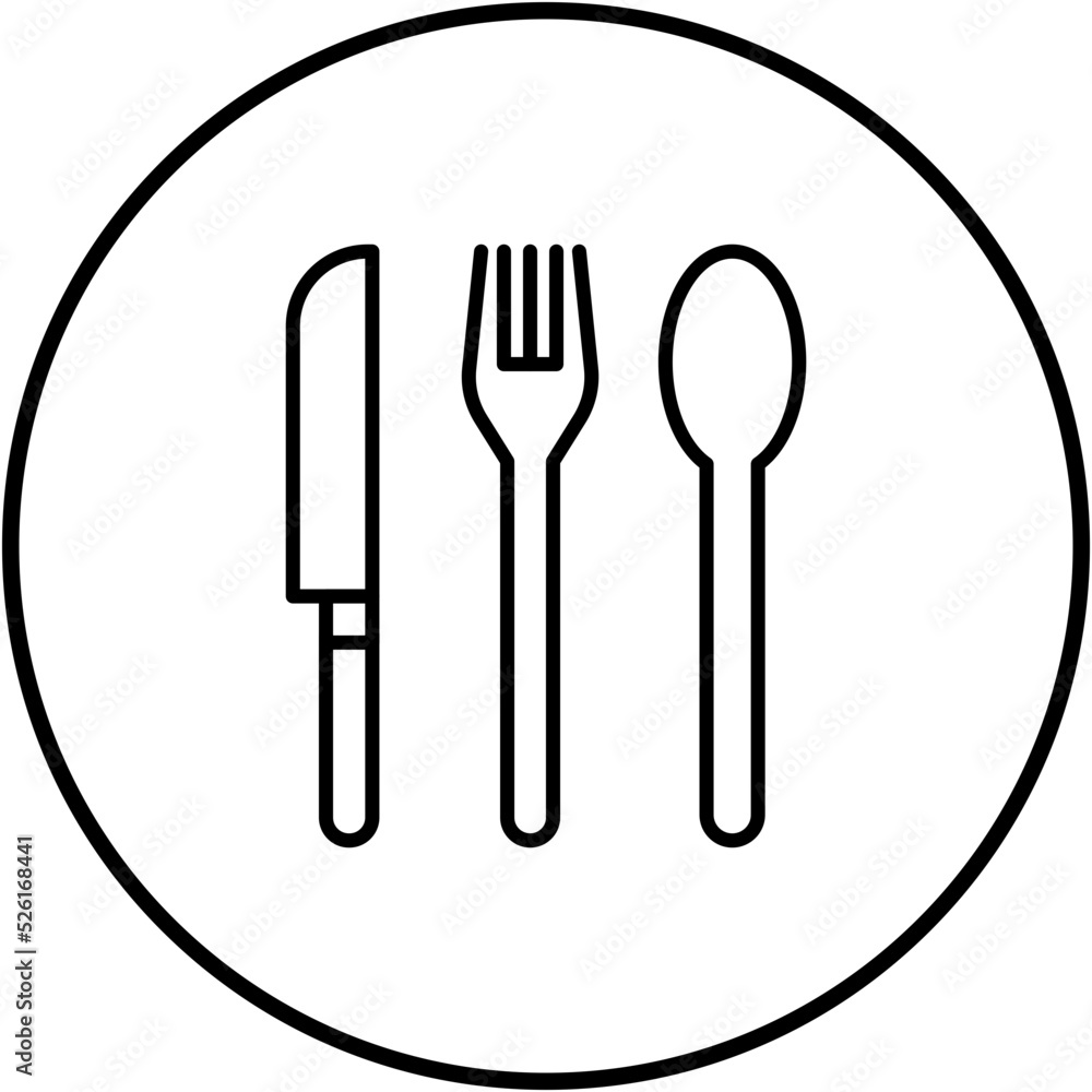 Wall mural Cutlery Line Icon