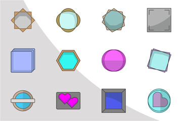 Double Frame Icon Color, Double Frame Svg, Frame Bundle, Icon Bundle, Files Svg, Double Frames, Border, Svg Cut File,